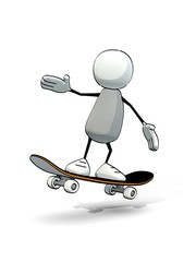 little sketchy man on a skateboard