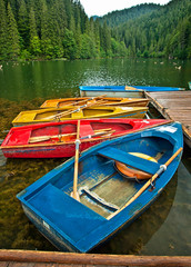 Famous Red Lake in Transylvania, Romania in summer