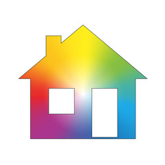 Rainbow Color Gradient House White