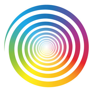 Rainbow Color Gradient Spiral White