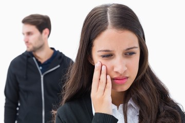 Unhappy couple not speaking to each other