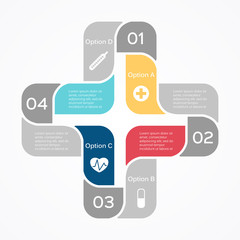 Vector plus sign medical healthcare infographic.
