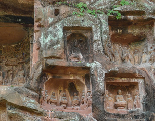 Jiajiang thousand Buddha cliff in sichuan,china