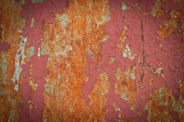 Closeup of old rusty metal background