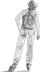 young man on rollers