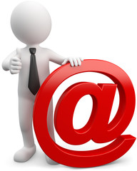 rotes Email Symbol mit 3d Männchen