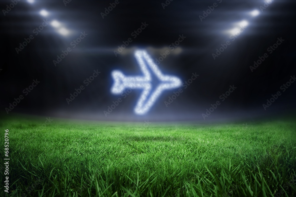 Poster Composite image of cloud in shape of airplane