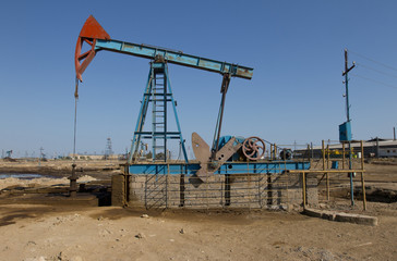 Oil derrick ,petroleum field, Azerbaijan, Baku, Absheron 