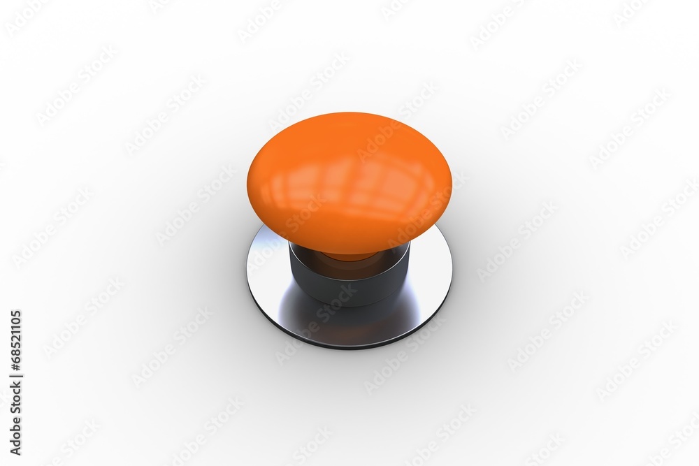 Poster Digitally generated shiny orange push button