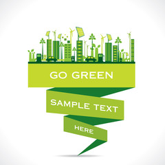 Fototapeta premium creative green eco-friendly city design background vector