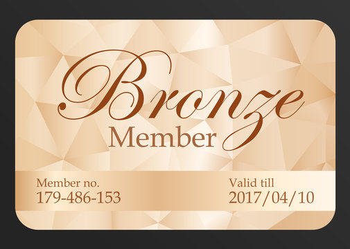 Luxury bronze member card