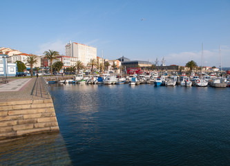 Fototapeta na wymiar Ferrol pier in a sunny day