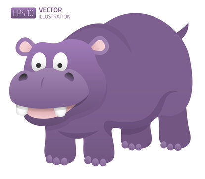 Smiling hippopotamus illustration
