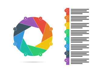 Photo shutter presentation diagram with text fields vector
