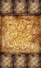 Pattern granite floor and wall decorative tiles with blank space