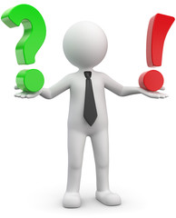 3d Männchen argumentieren Frage Antwort