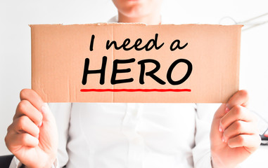 I need a hero text on cardboard