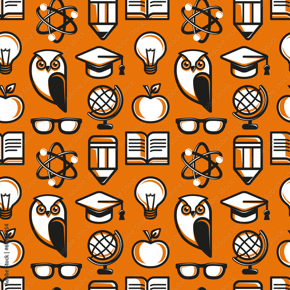 Poster Vector seamless pattern in flat style