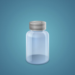 Empty small jar for injection