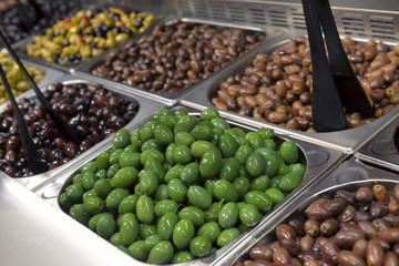 green olives in the store