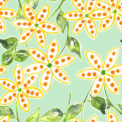 Fantasy flower seamless pattern