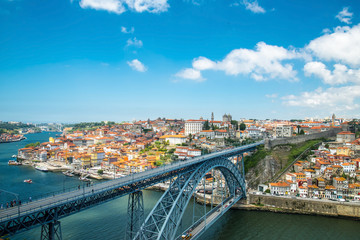 Obraz premium View of the historic city of Porto, Portugal with the Dom Luiz b