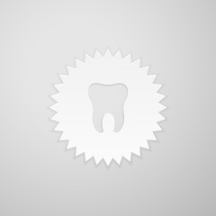 Tooth shape on the background of the circle with sharp teeth
