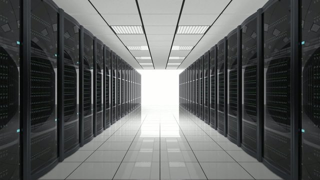 Looping animation of data center interior