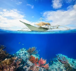 Printed kitchen splashbacks Diving Underwater scena coral reef