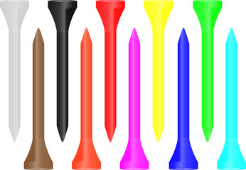 Illustration of Golf tees