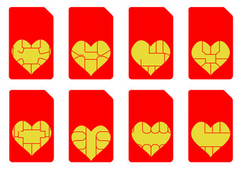 Illustration of Love Heart SIM Cards