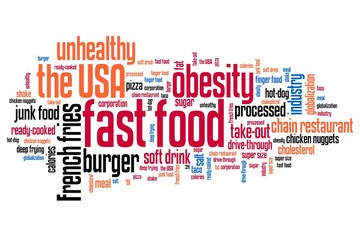 Bad diet fast food - word cloud concept