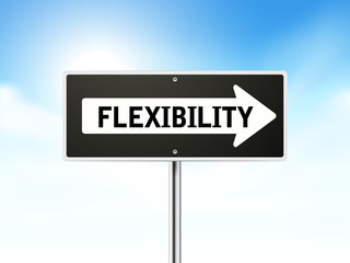 flexibility on black road sign