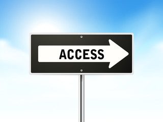 access on black road sign
