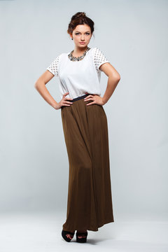 Fototapeta A photo of beautiful girl is in fashion style, glamur