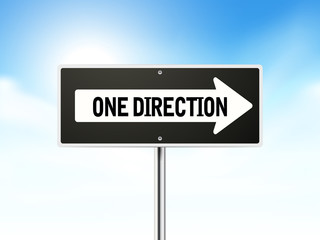 one direction on black road sign