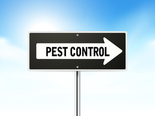 pest control on black road sign