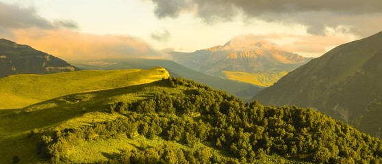 Mountains at sunset