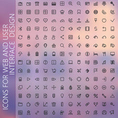 Set of black and gray icons