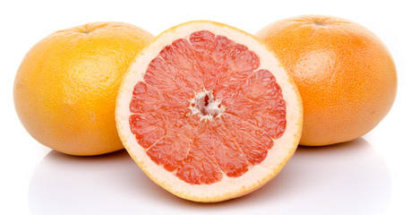Grapefruits and a half grapefruit