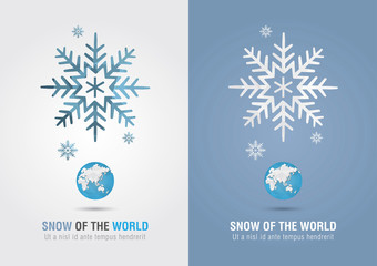 Snow of the world. Eco info graphic icon. Creative marketing.