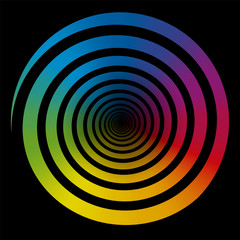 Rainbow Color Gradient Spiral Black