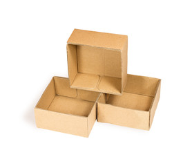 Three cardboard boxes