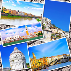 Collage of beautiful Italy. Rome,  Florence, Pisa, Venice