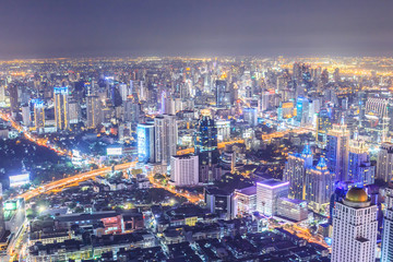 Fototapeta na wymiar Bangkok city in nightscape Thailand.