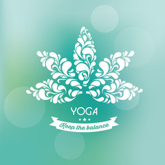 Vector Background with Lotus - Ornamental Label