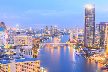 Fototapeta premium Bangkok city in nightscape Thailand.