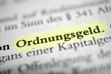 Ordnungsgeld - gelb markiert
