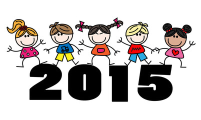 mixed kids new year 2015 calendar