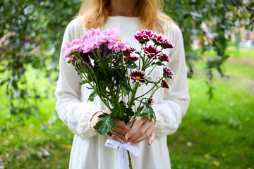 Girl with flowers